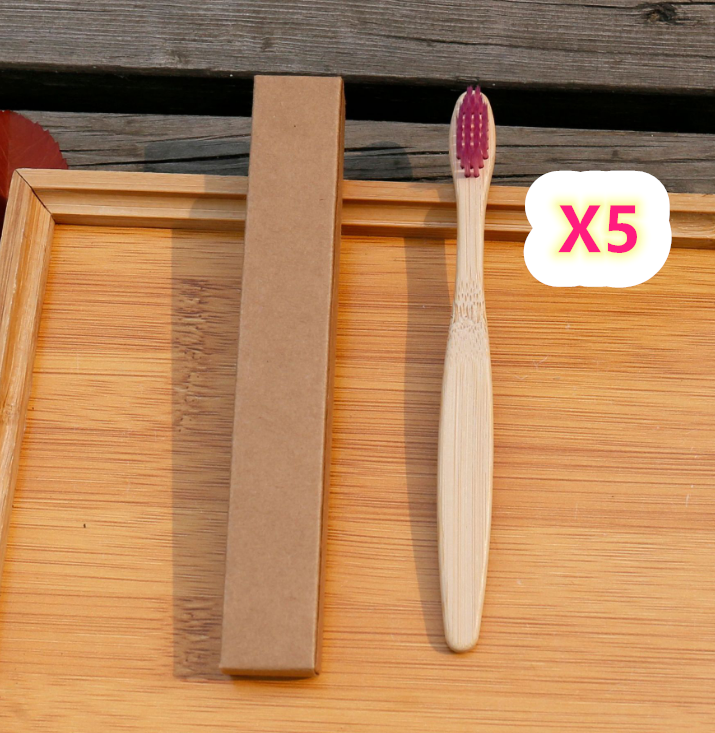 Brosse à dents écologique en fibres de bambou souple