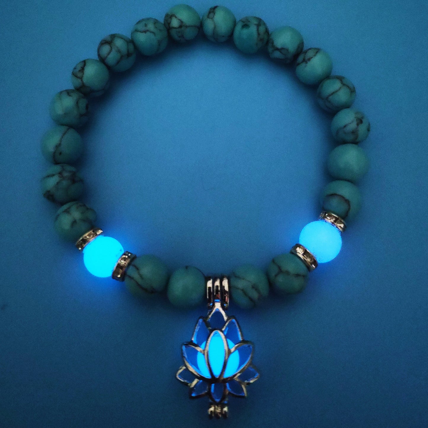 'Bracelet de Perle Lumineuse en Forme de Lotus Énergétique'
