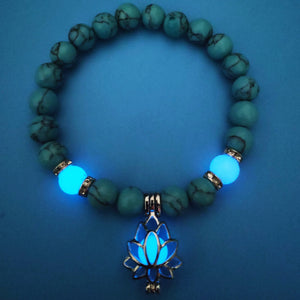 'Bracelet de Perle Lumineuse en Forme de Lotus Énergétique'