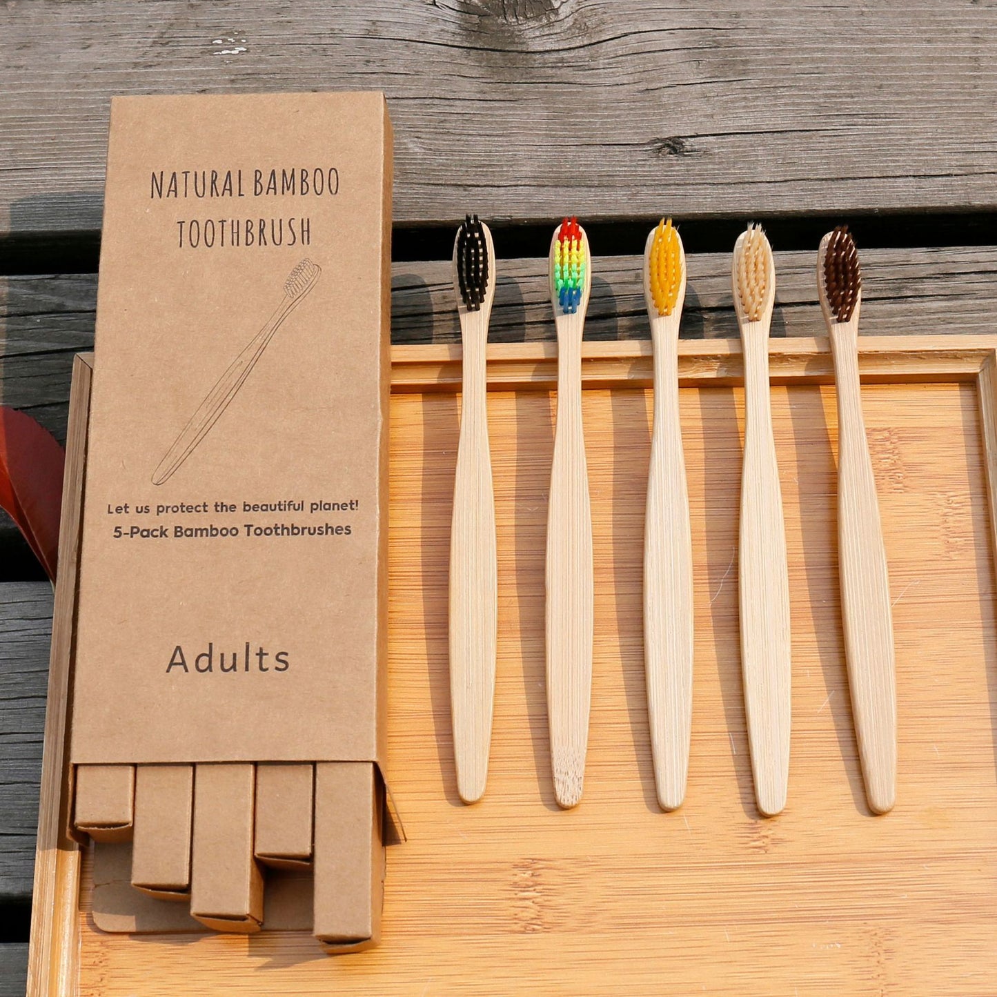 Brosse à dents écologique en fibres de bambou souple