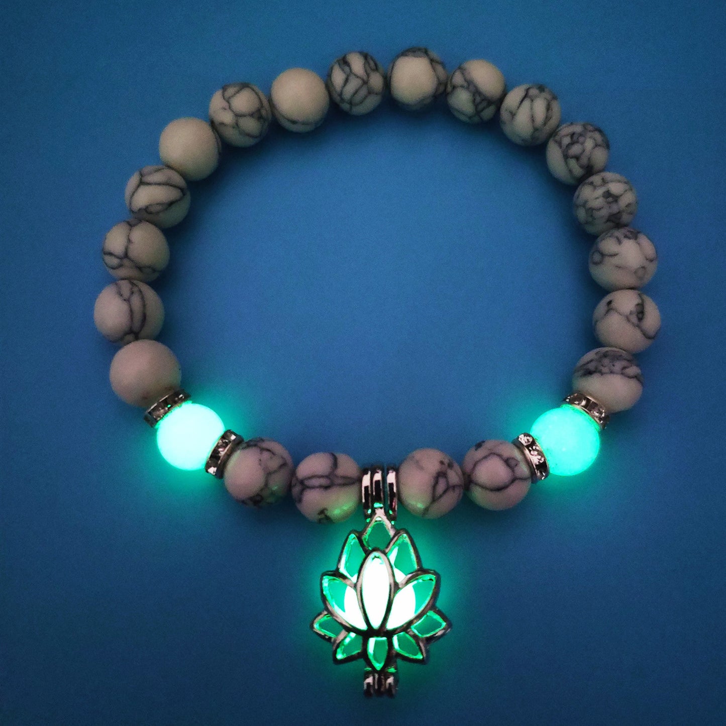 'Bracelet de Perle Lumineuse en Forme de Lotus Énergétique'