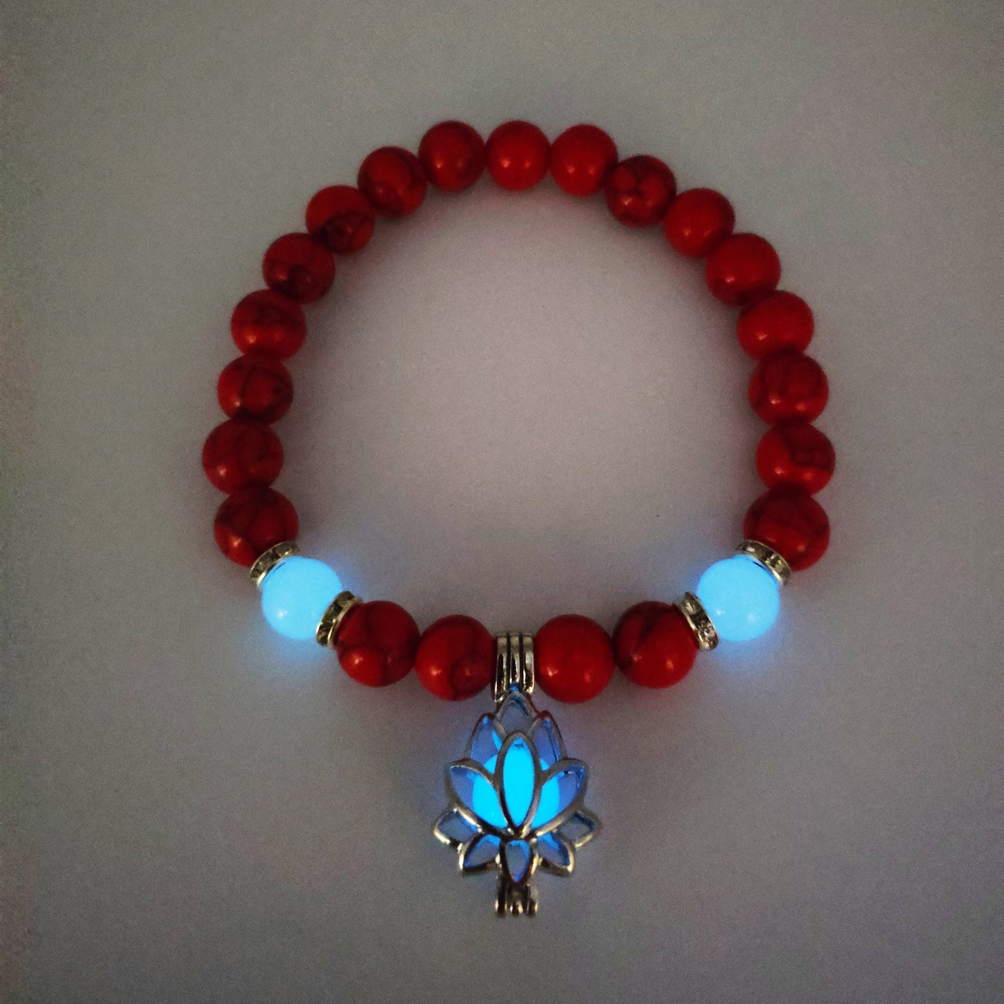 'Bracelet de Perle Lumineuse en Forme de Lotus Énergétique'