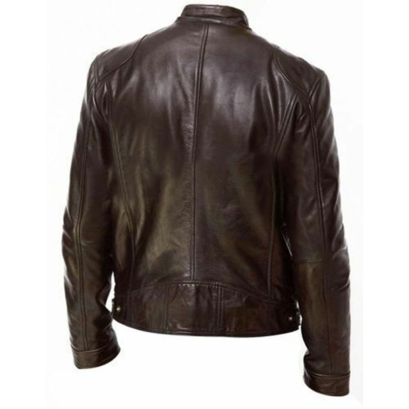 Veste en cuir PU, modèle ajusté et élégant.