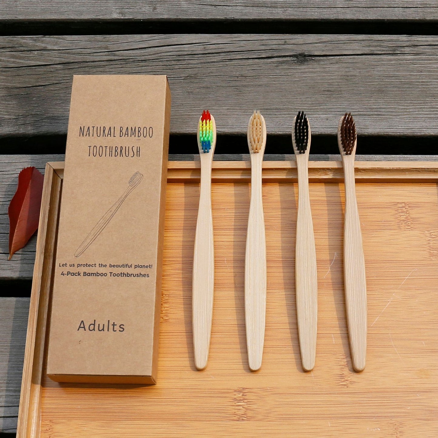 Brosse à dents écologique en fibres de bambou souple