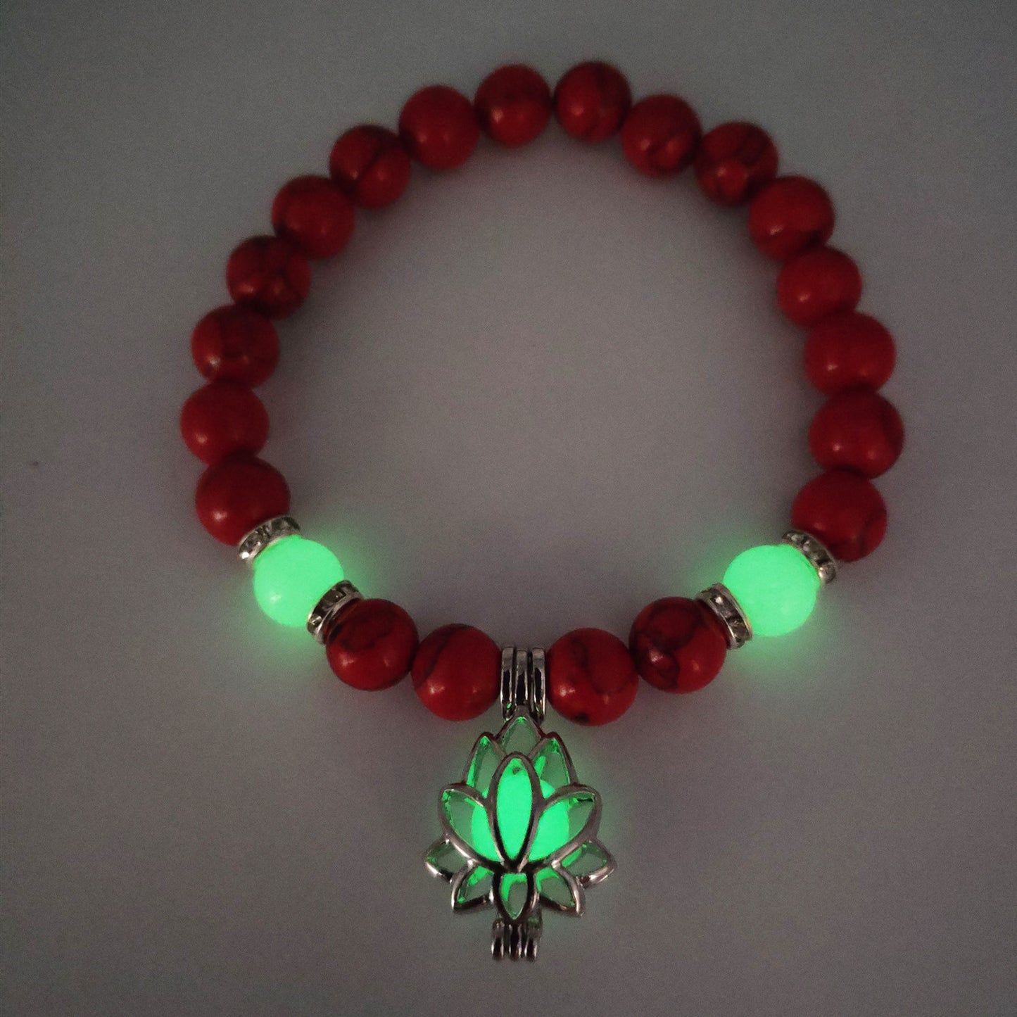 'Bracelet de Perle Lumineuse en Forme de Lotus Énergétique'