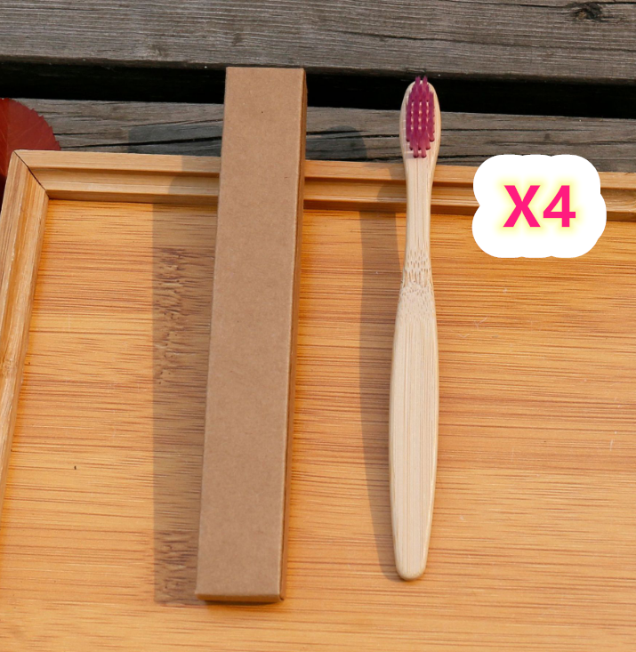 Brosse à dents écologique en fibres de bambou souple
