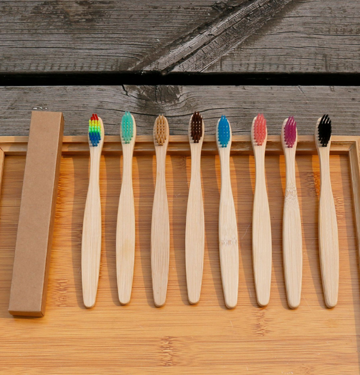 Brosse à dents écologique en fibres de bambou souple