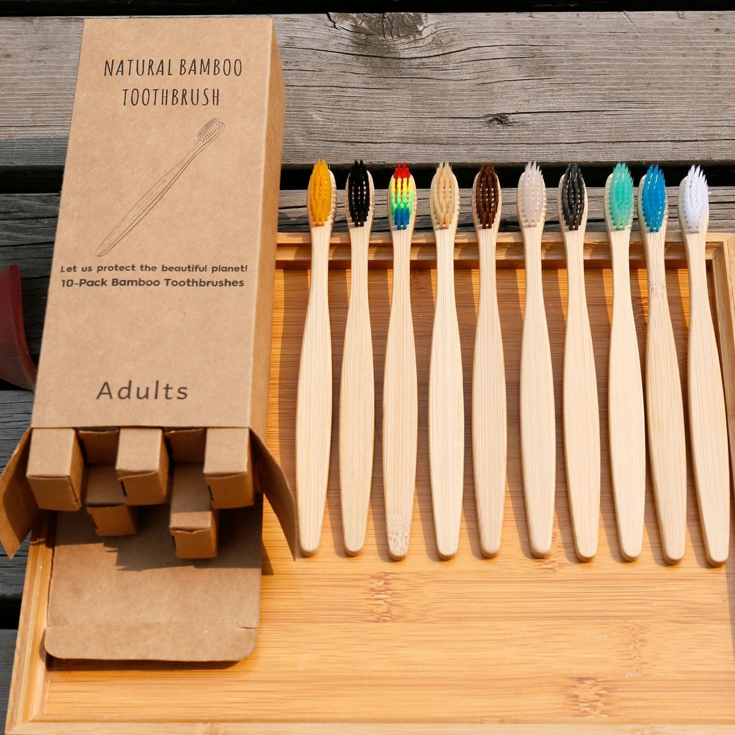 Brosse à dents écologique en fibres de bambou souple