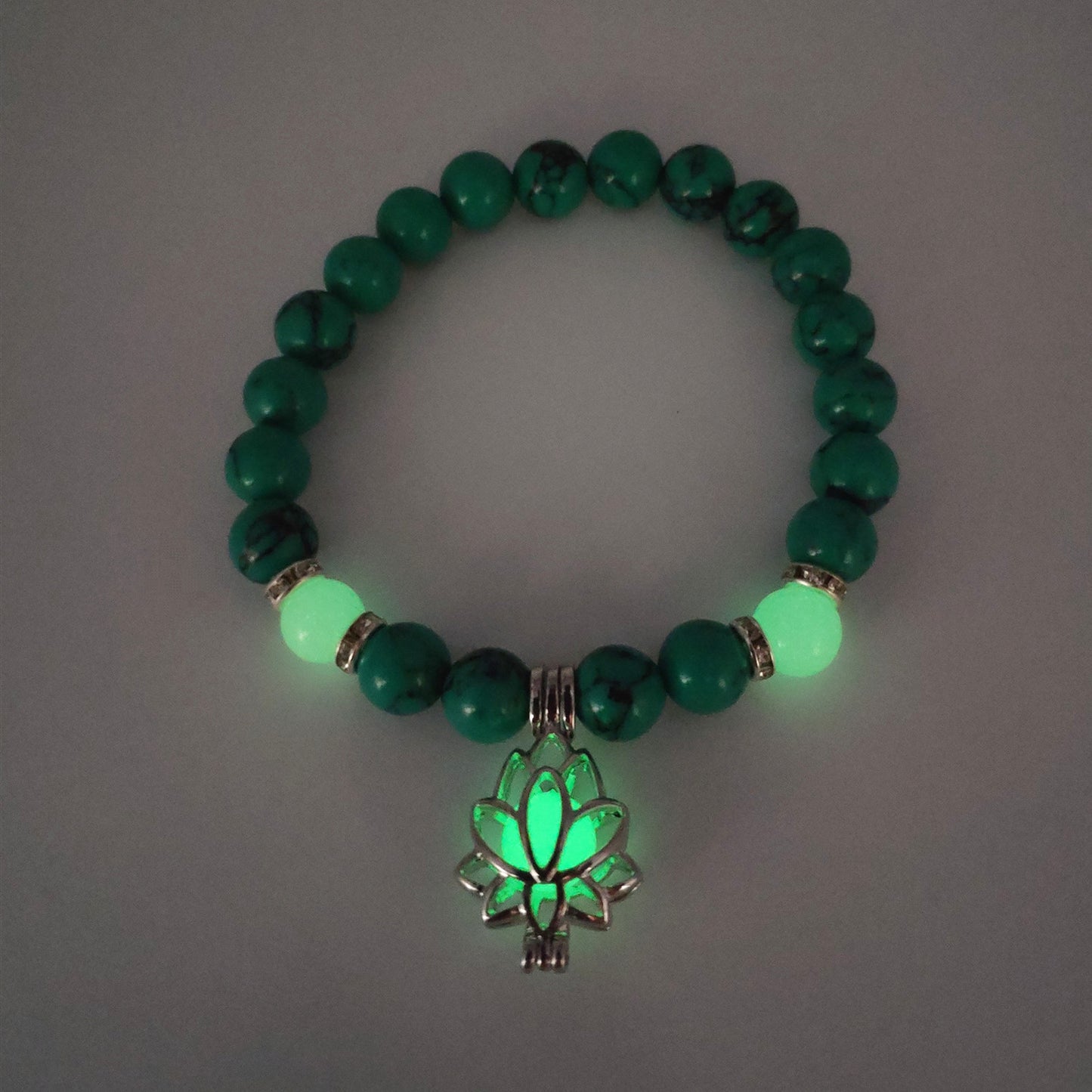 'Bracelet de Perle Lumineuse en Forme de Lotus Énergétique'