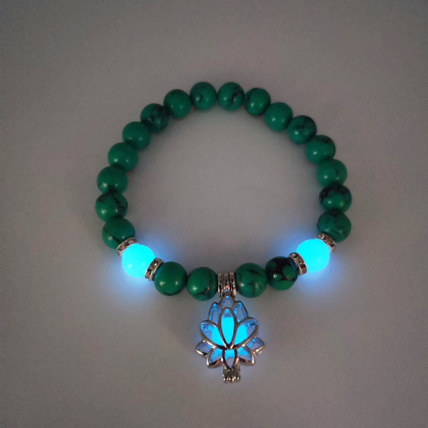 'Bracelet de Perle Lumineuse en Forme de Lotus Énergétique'