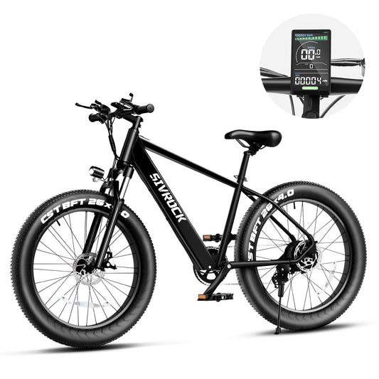 Vélo électrique Sivrock de 26 pouces avec de gros pneus, équipé d'un moteur de 1000W,