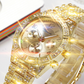 Montre de luxe Genève en acier inoxydable avec cristal quartz pour femmes
