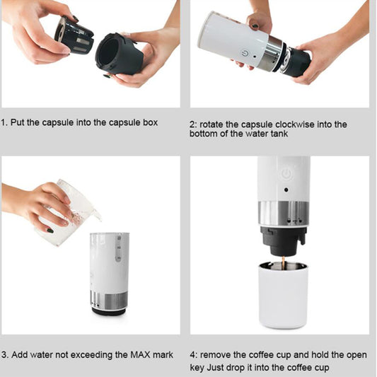 Mini cafetière portable entièrement automatique.