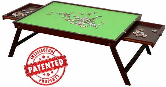 Table pour casse-tête avec rangement intégré.