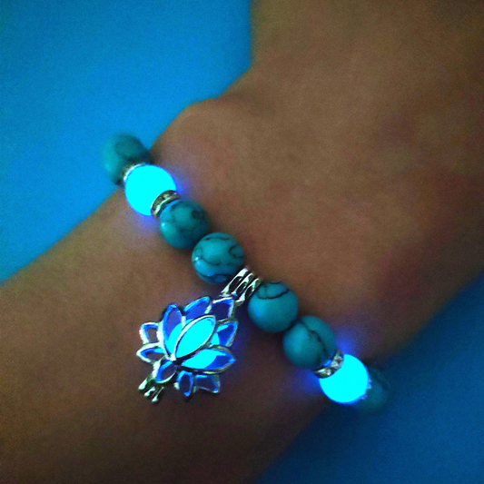 'Bracelet de Perle Lumineuse en Forme de Lotus Énergétique'
