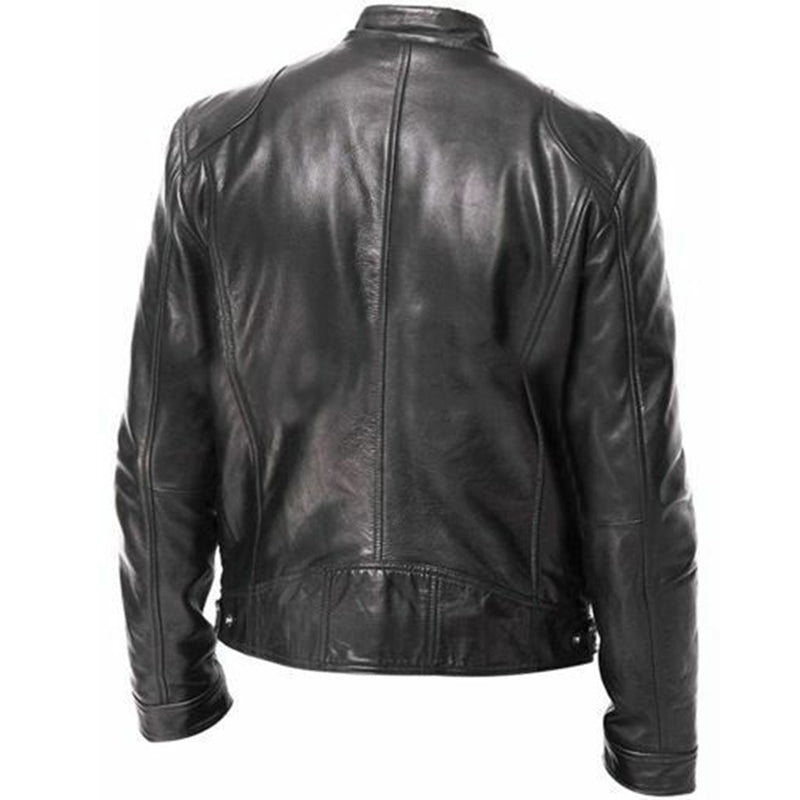 Veste en cuir PU, modèle ajusté et élégant.