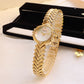 Magnifique montre à quartz pour femme dotée d'un bracelet en bambou.